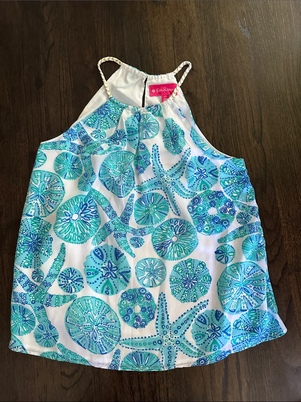 Lilly Pulitzer for Target White Tank with Blue and Aqua Seashell Print